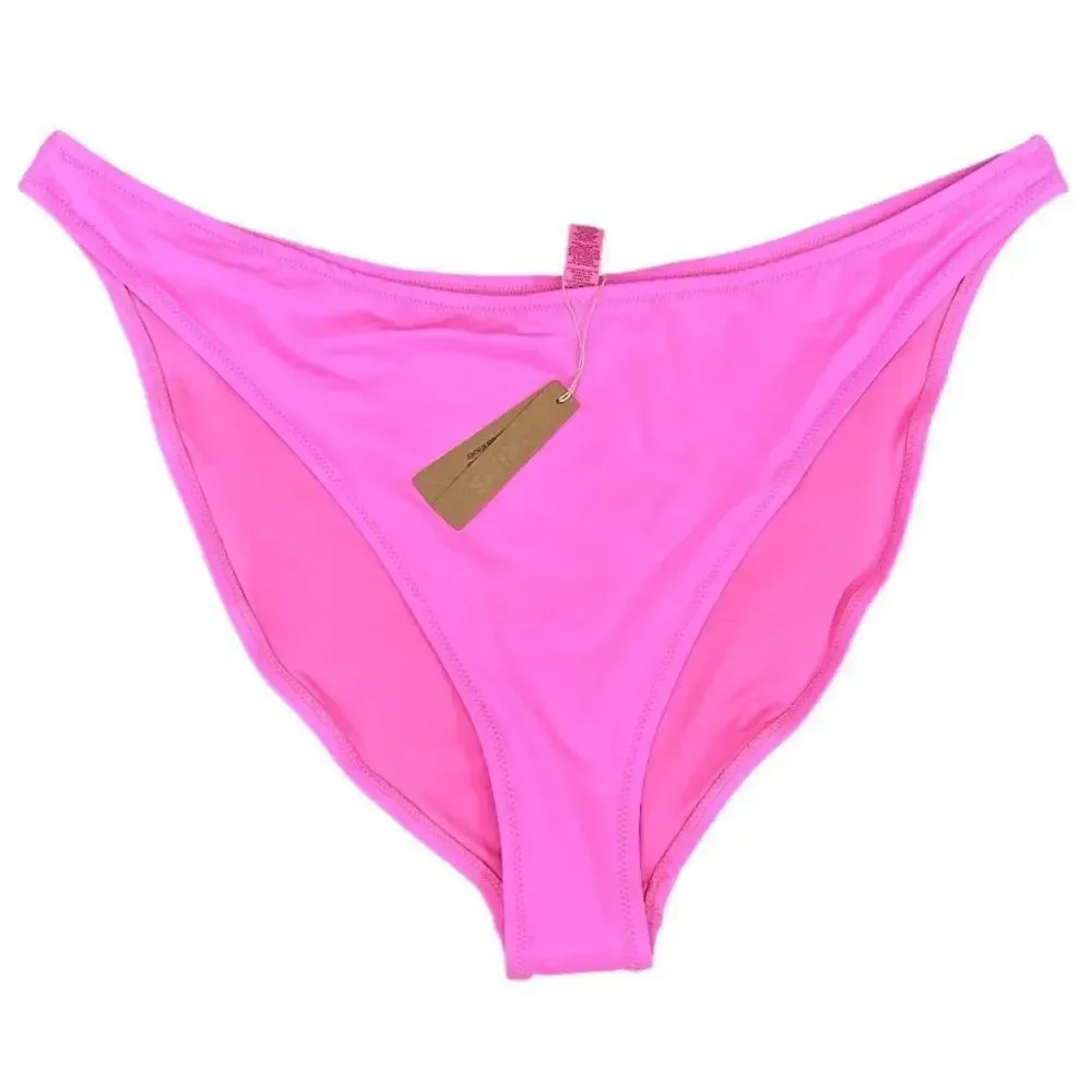 SKIMS NWT Recycled Swim Mid Coverage Bottom Bikini Swim In Pink Taffy